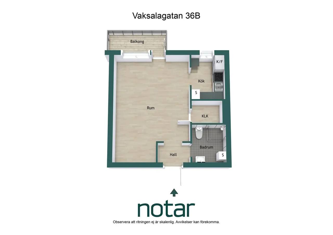 Planritning för Vaksalagatan 36B