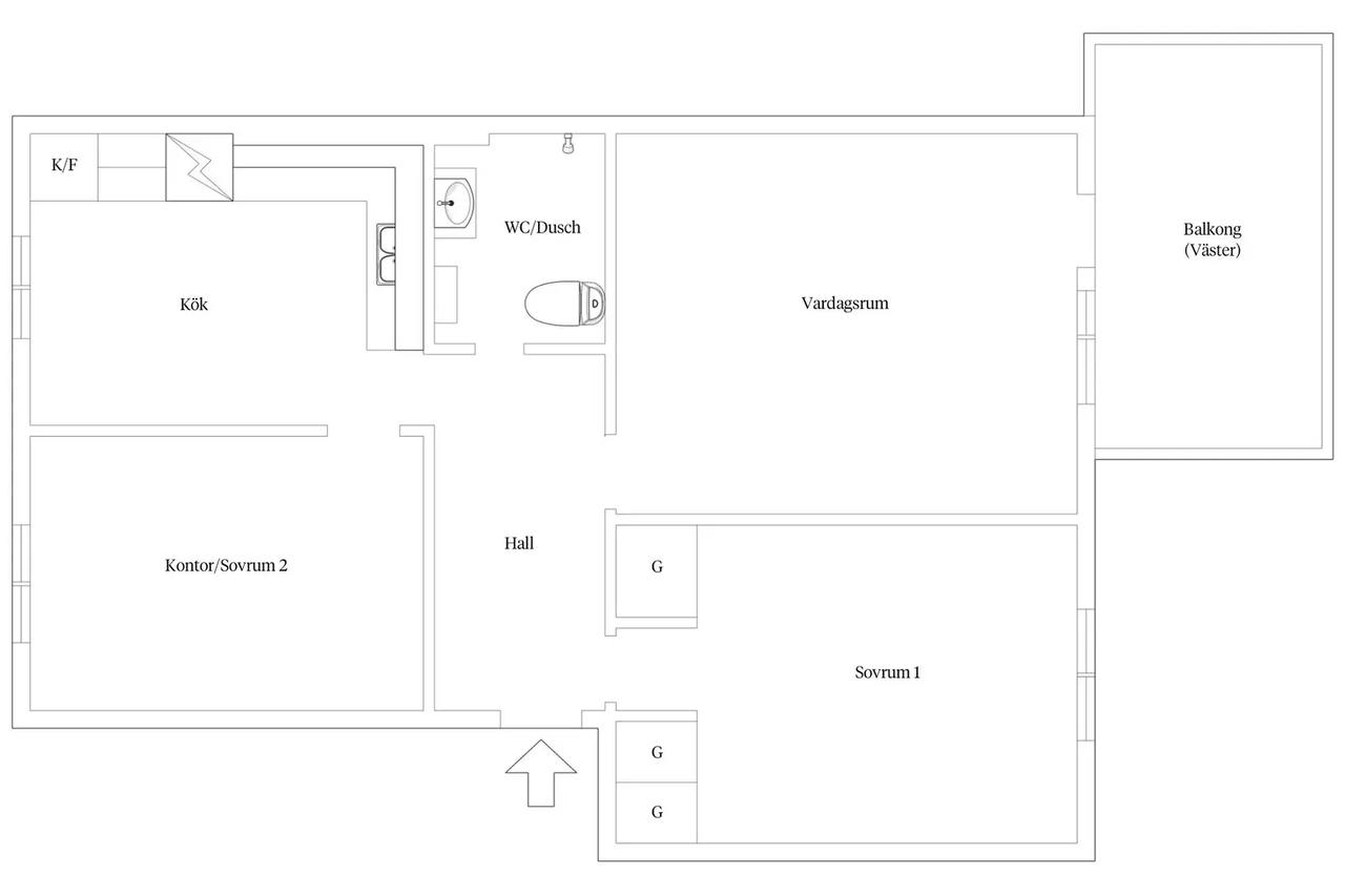 Planritning för Lillgatan 42A