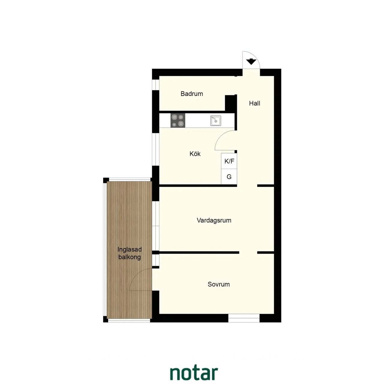 Floor plan for Klövervägen 1, 1tr