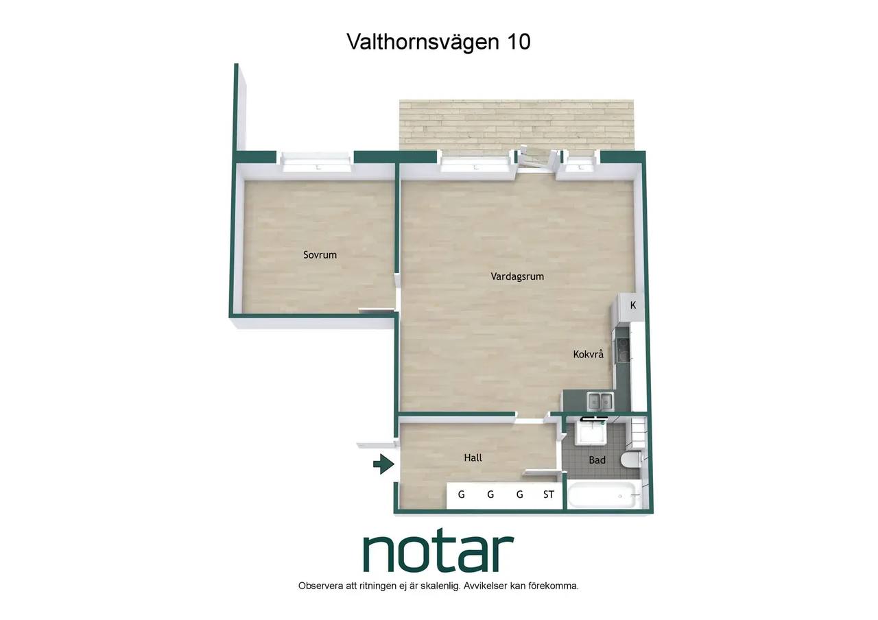 Planritning för Valthornsvägen 10
