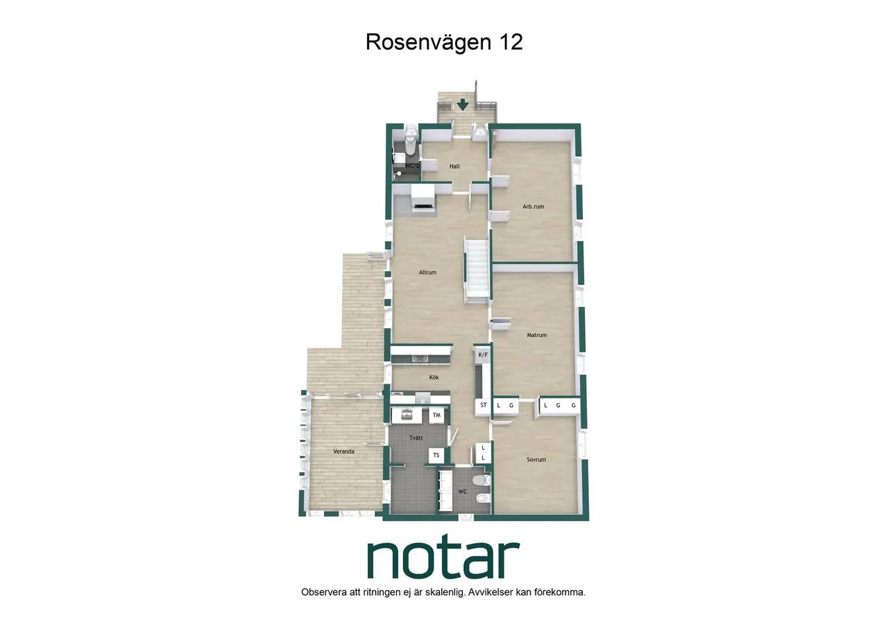 Planritning för Svankärrsvägen 21B