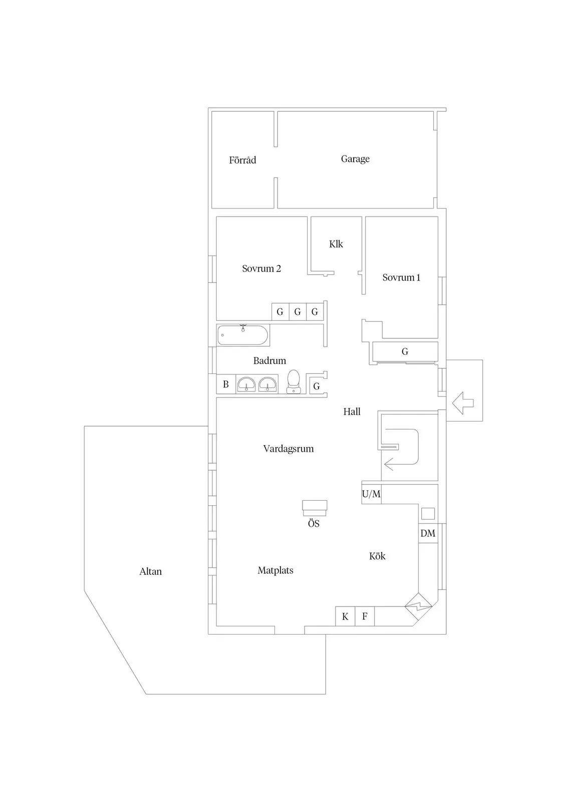 Planritning för Lilla Björnvägen 3