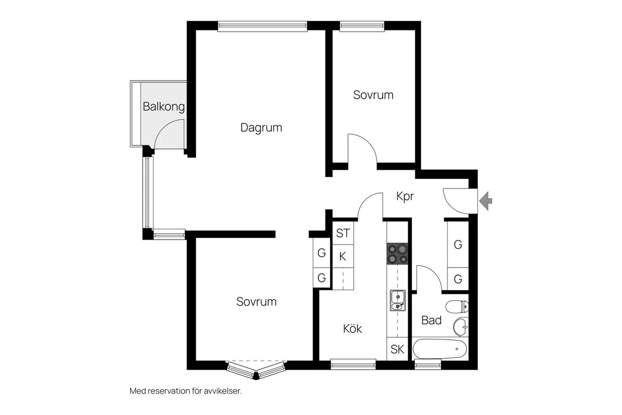 Floor plan for Borgmästaregatan 1a