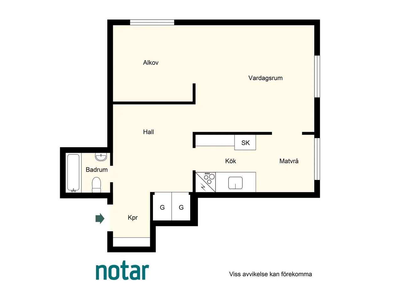 Planritning för Norra vägen 2