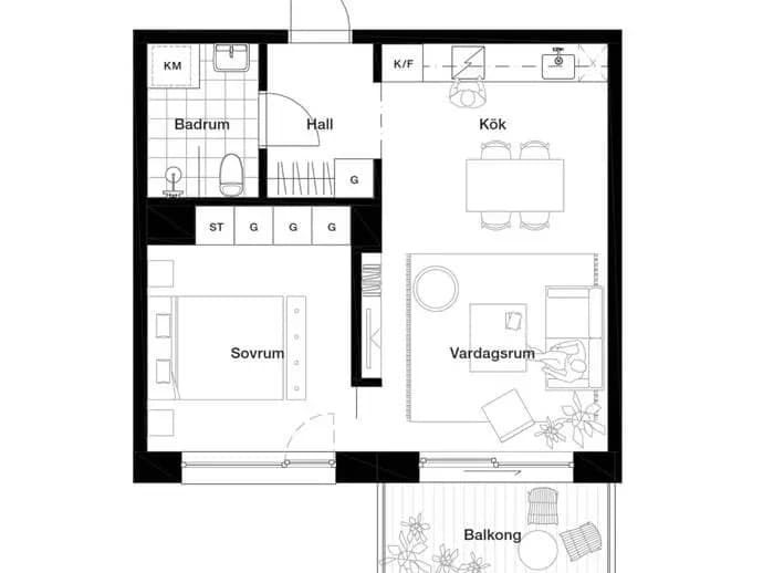 Planritning för Orgelgatan 9