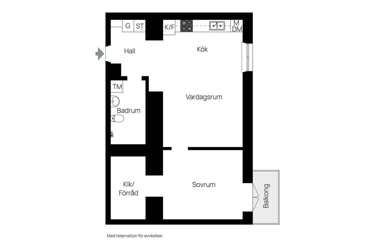 Floor plan for Östra Kasernvägen 5A