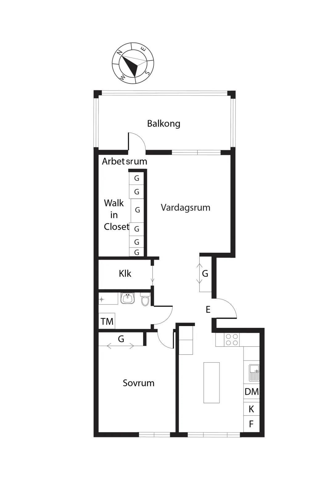 Floor plan for Allévägen 13D