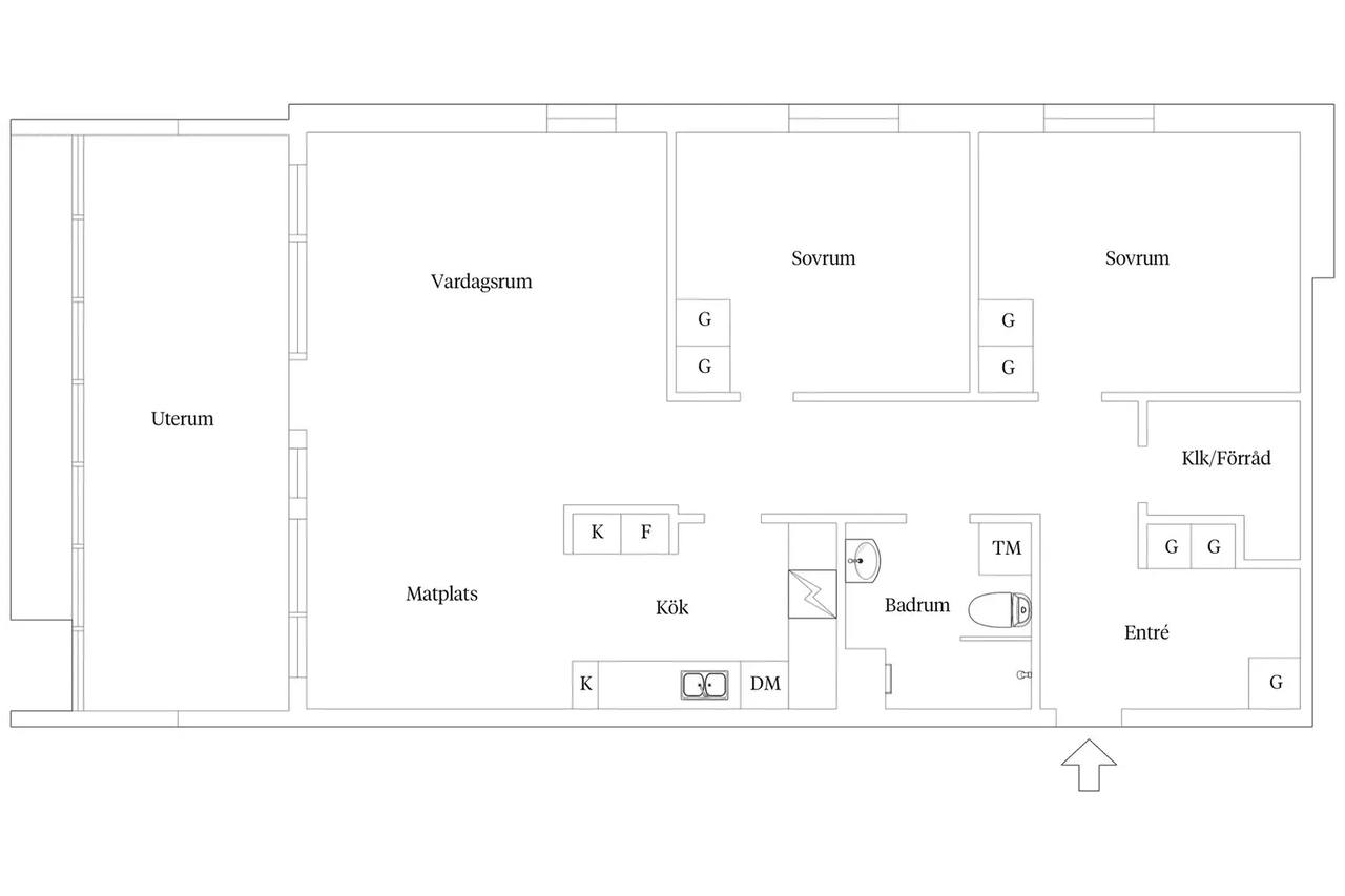 Floor plan for Paradvägen 45