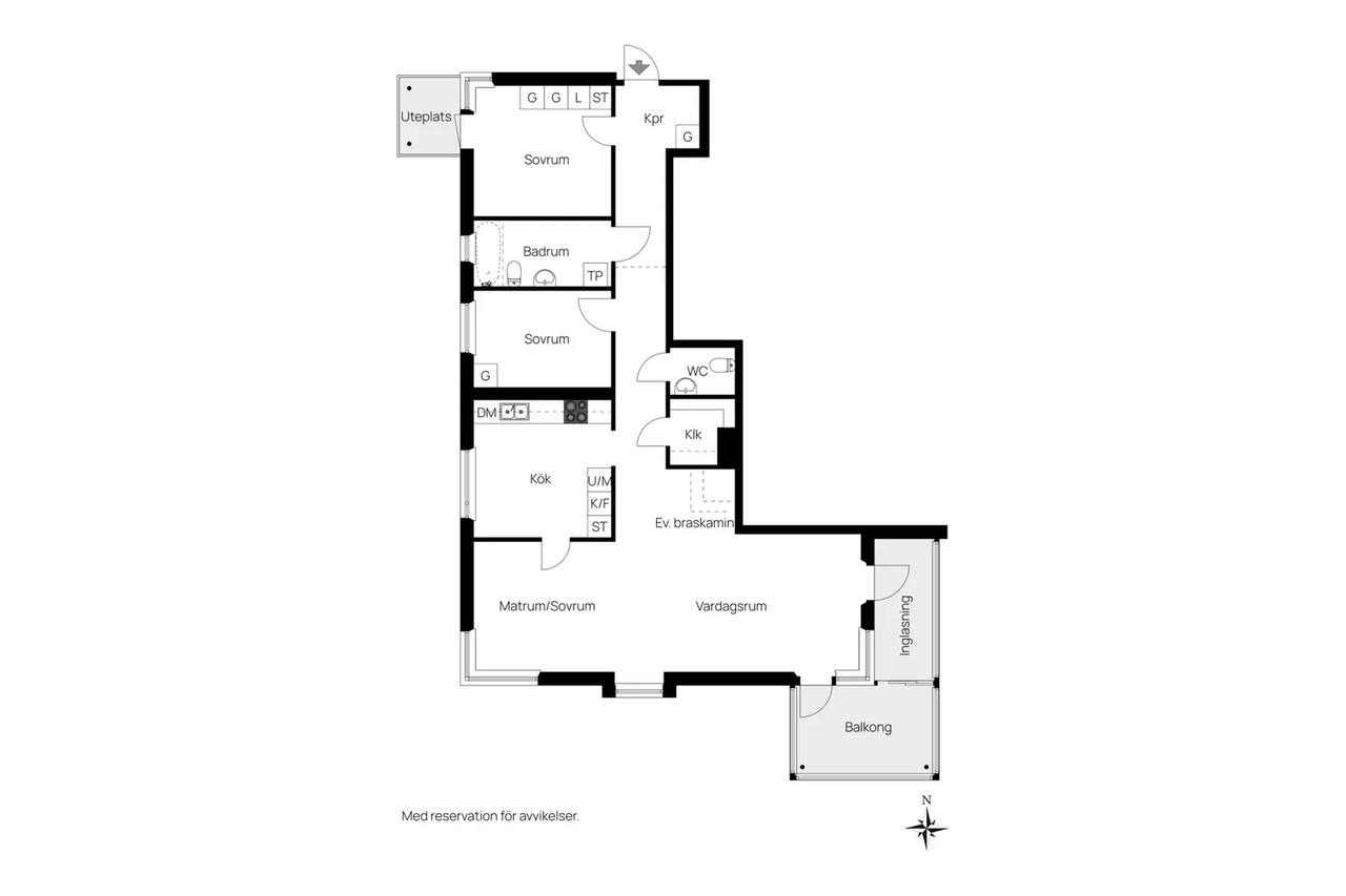 Floor plan for Olov Hartmans väg 35