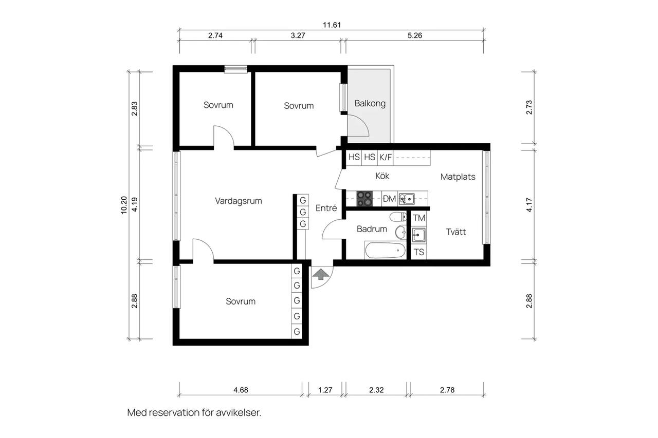 Floor plan for Krondammsvägen 43