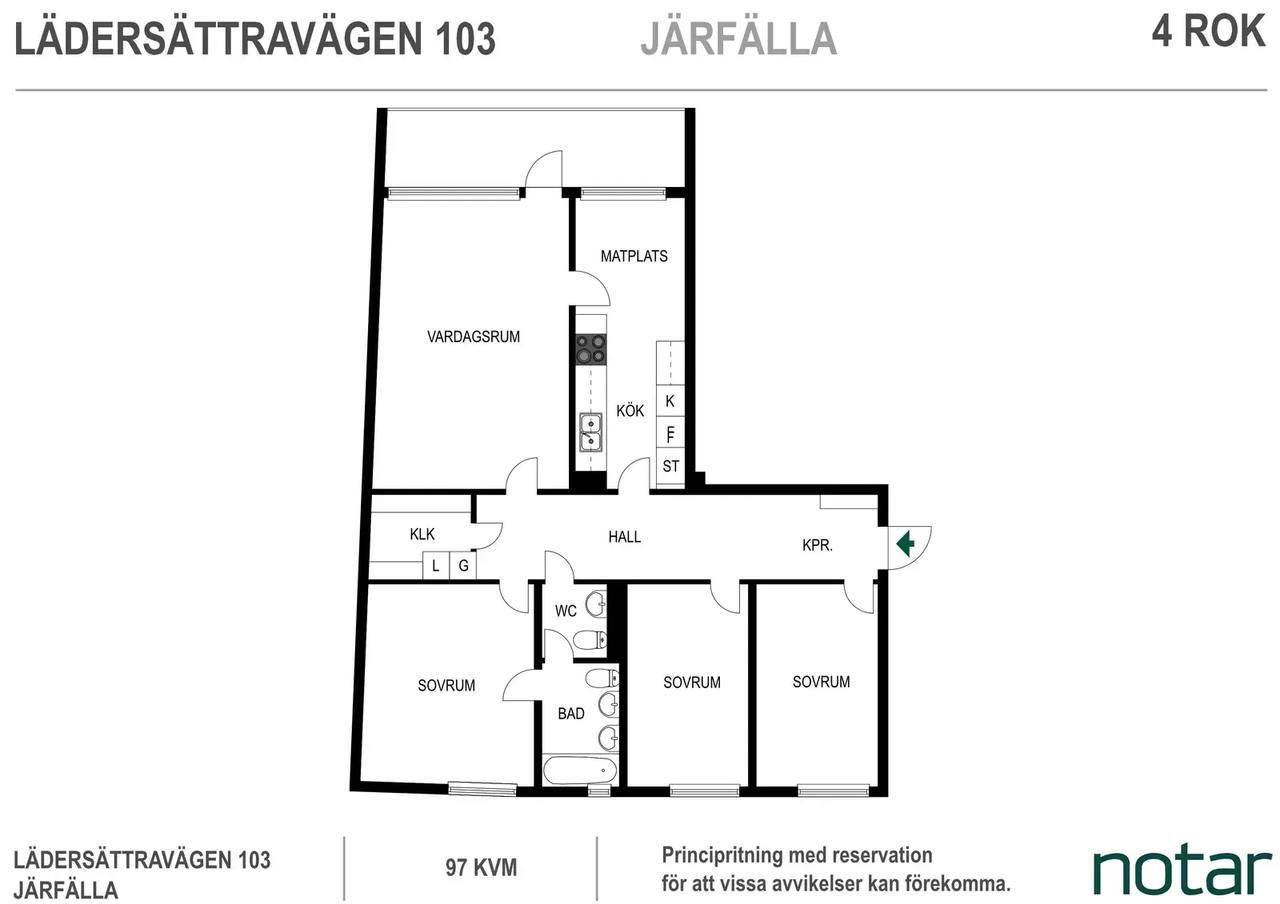 Floor plan for Lädersättravägen 103