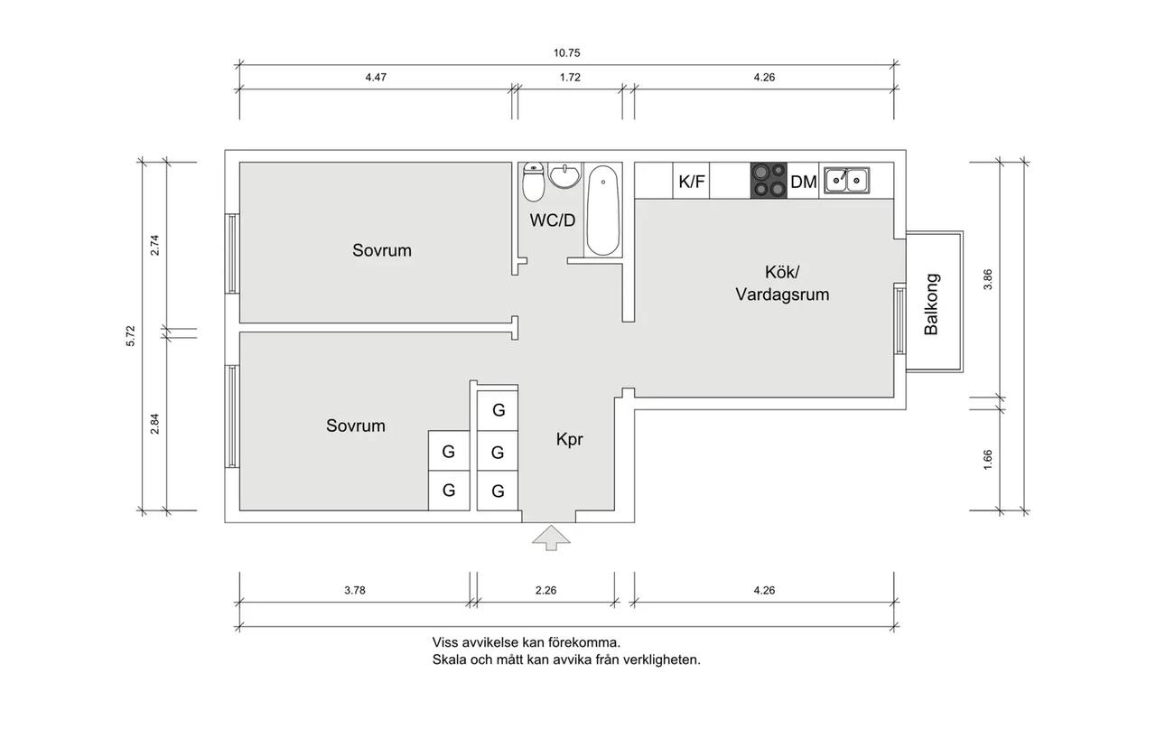 Planritning för Elsa borgs gata 44