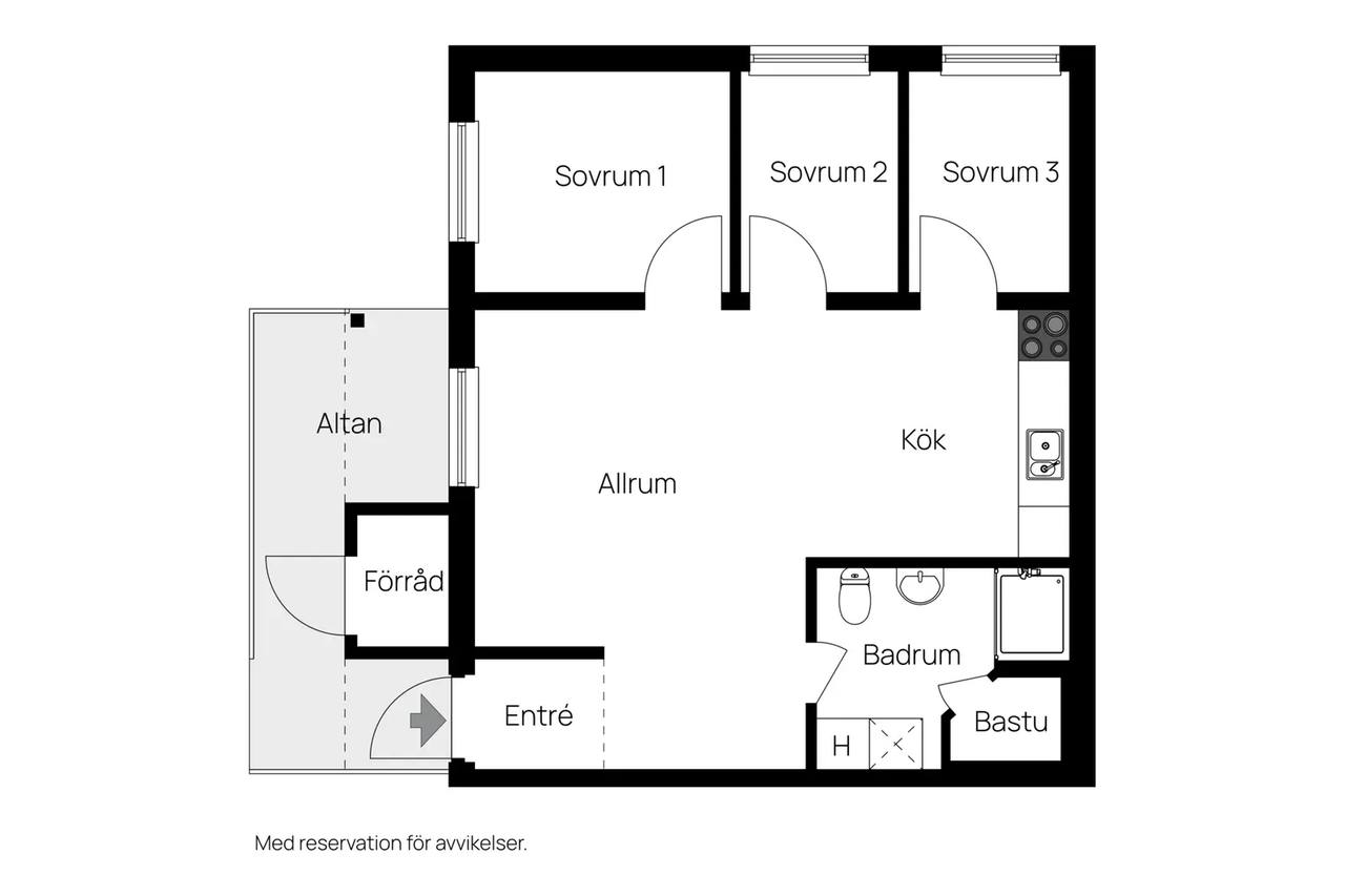 Floor plan for Tegefjällsvägen 79, lgh A