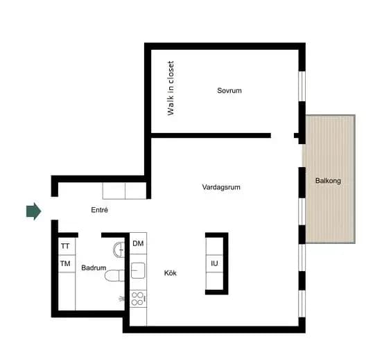 Planritning för Kavallerivägen 2C