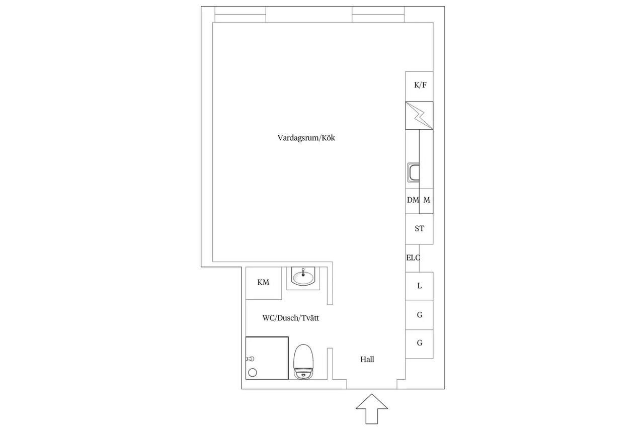 Planritning för Lodjursstråket 1 (våning 19)