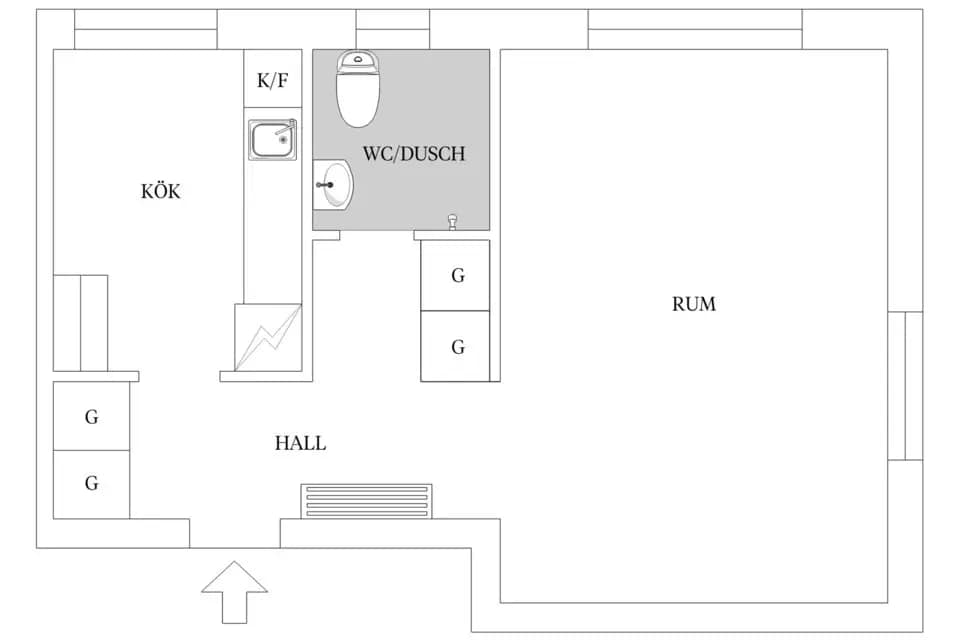 Planritning för Flädervägen 6A
