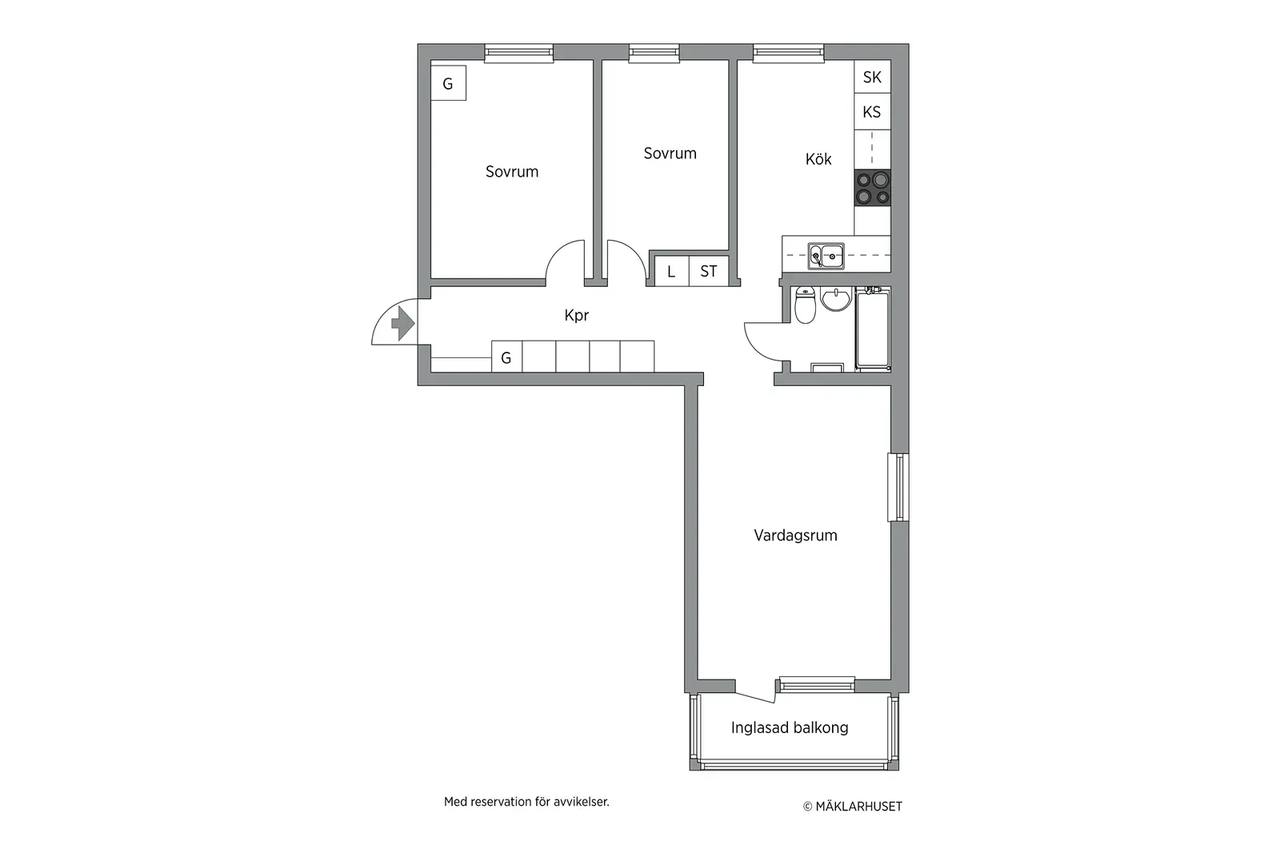 Planritning för Lundbovägen 17A
