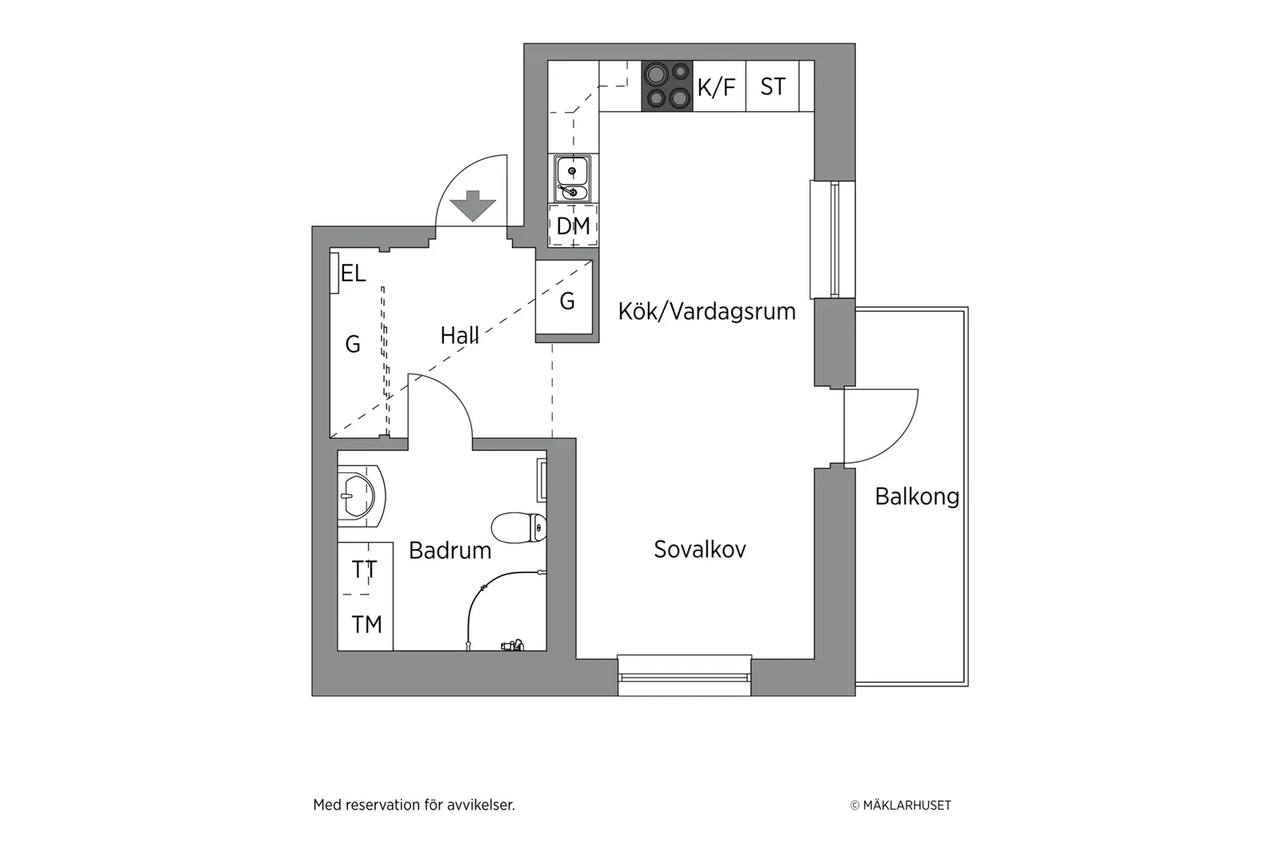 Floor plan for Grönkullagatan 10