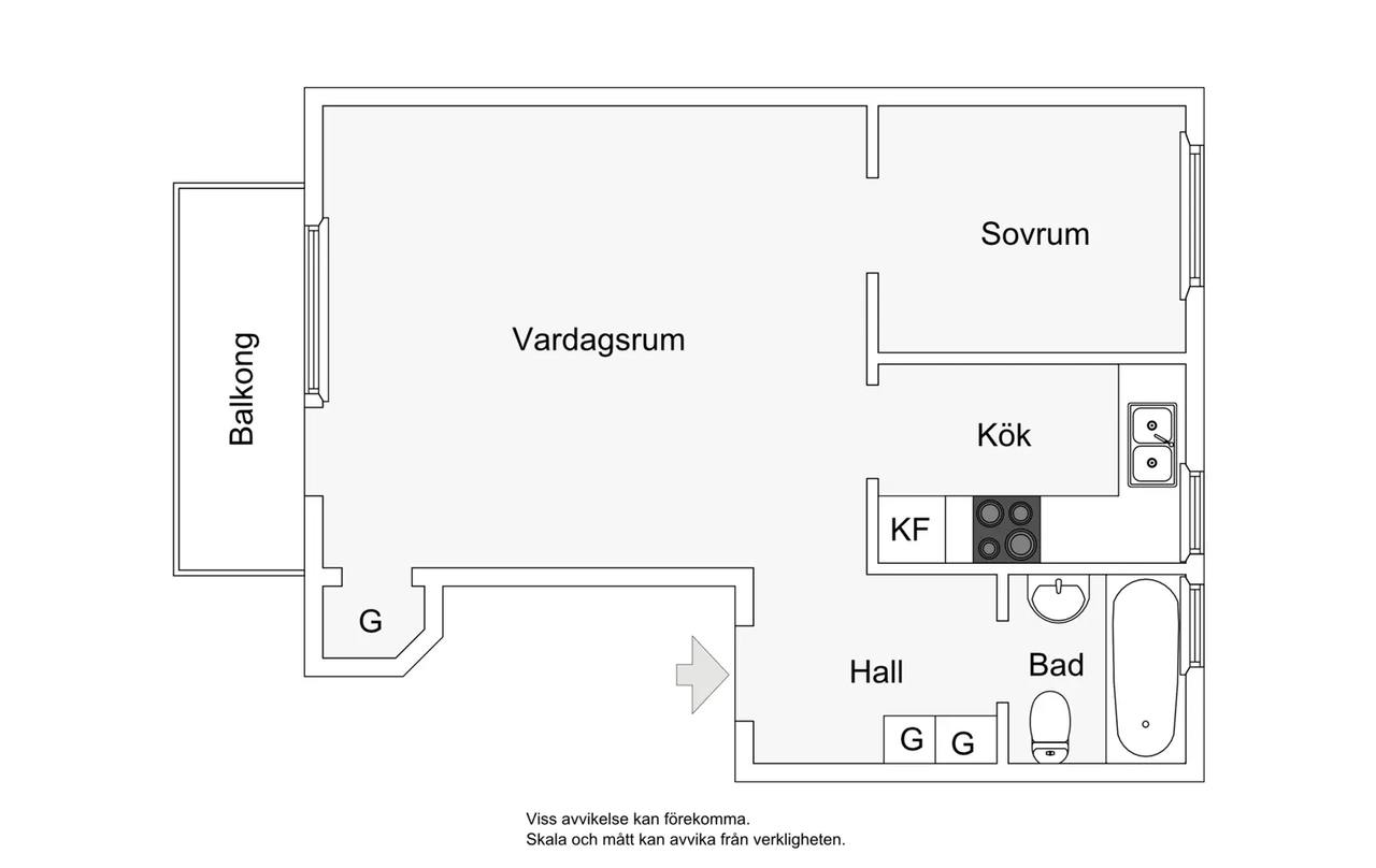 Floor plan for Mössebergsvägen 15, 3/3tr