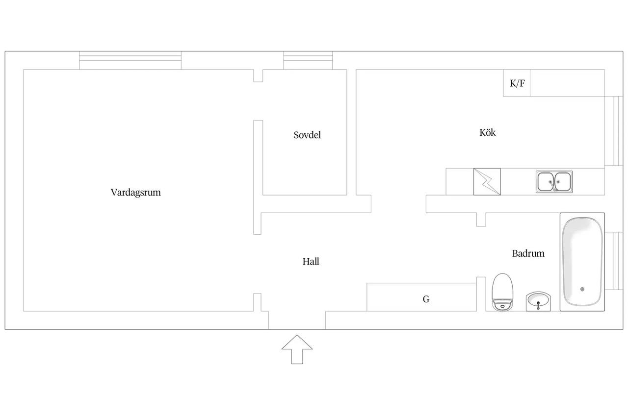 Planritning för Kolbäcksgränd 9