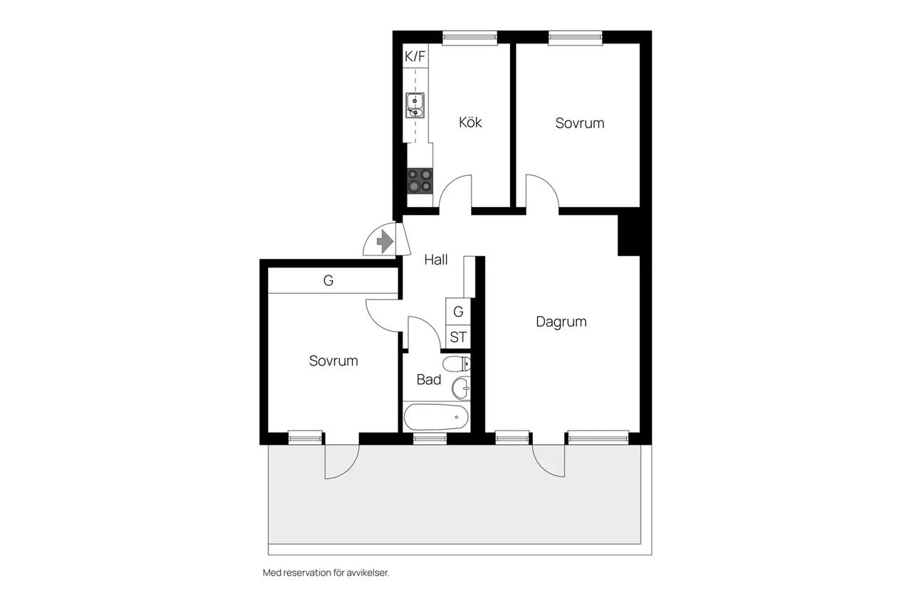 Floor plan for Hedvägen 88
