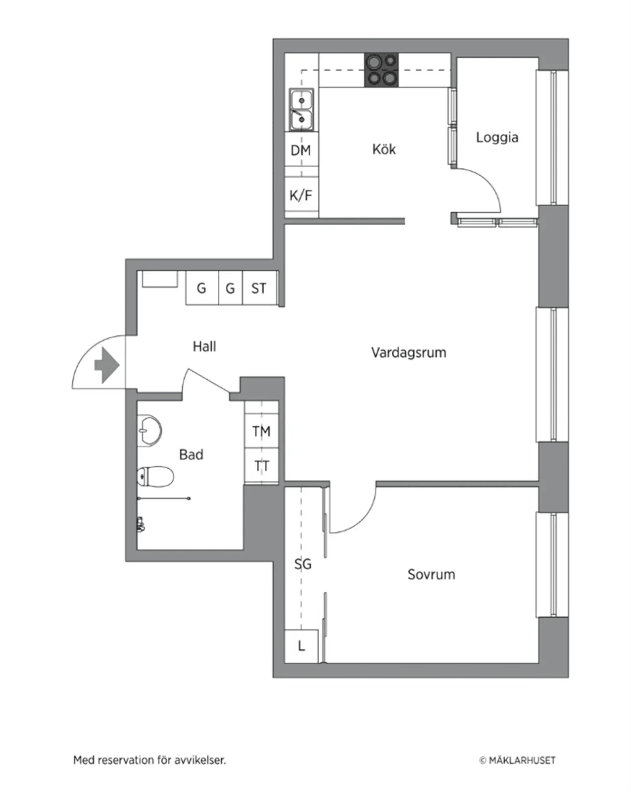 Floor plan for Borgarfjordsgatan 21A