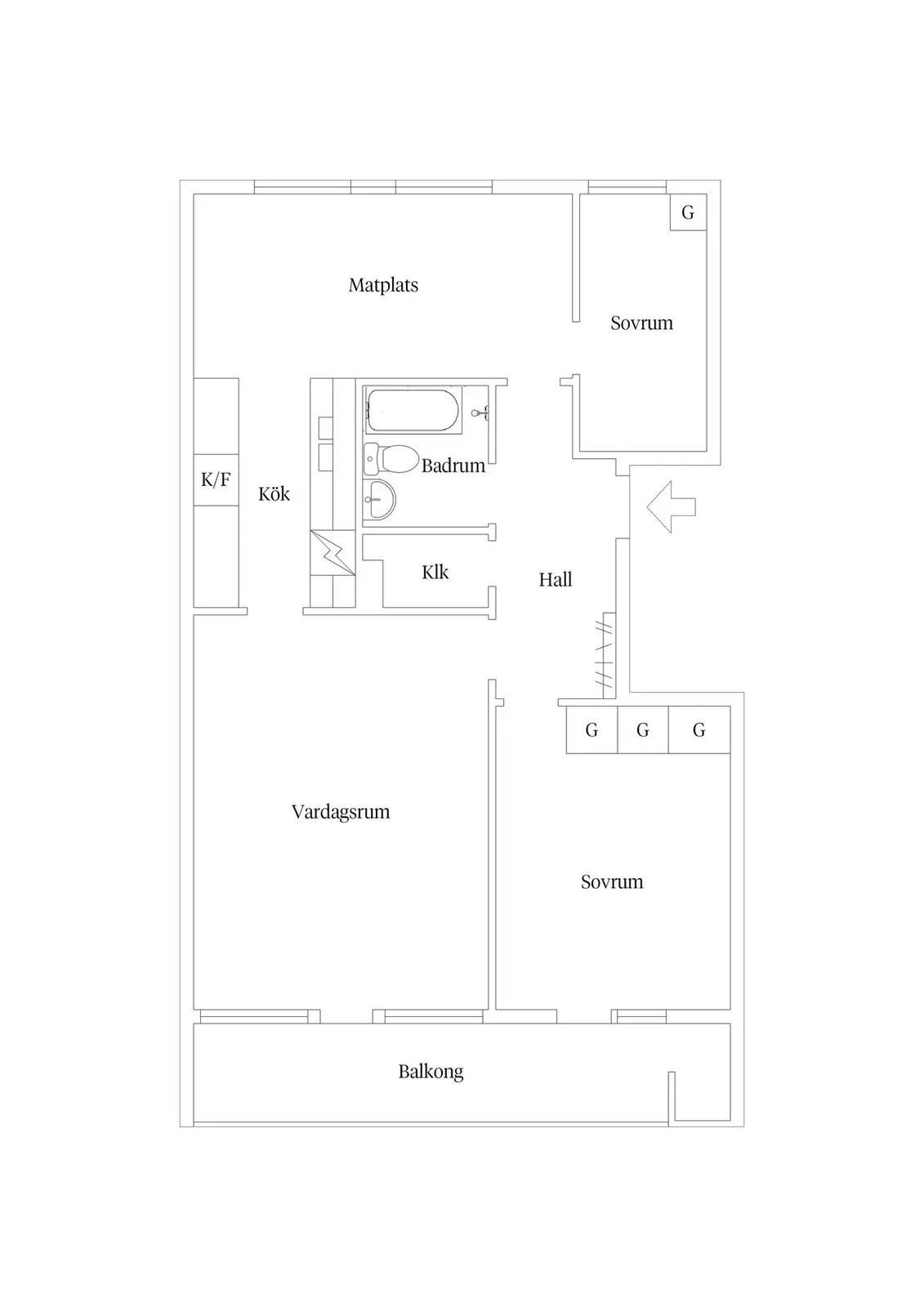 Planritning för Trädgårdsvägen 14