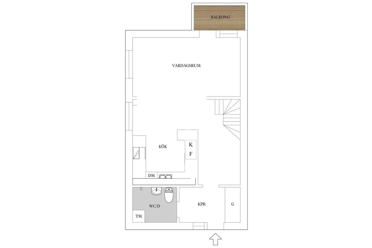 Planritning för Råbygatan 13F