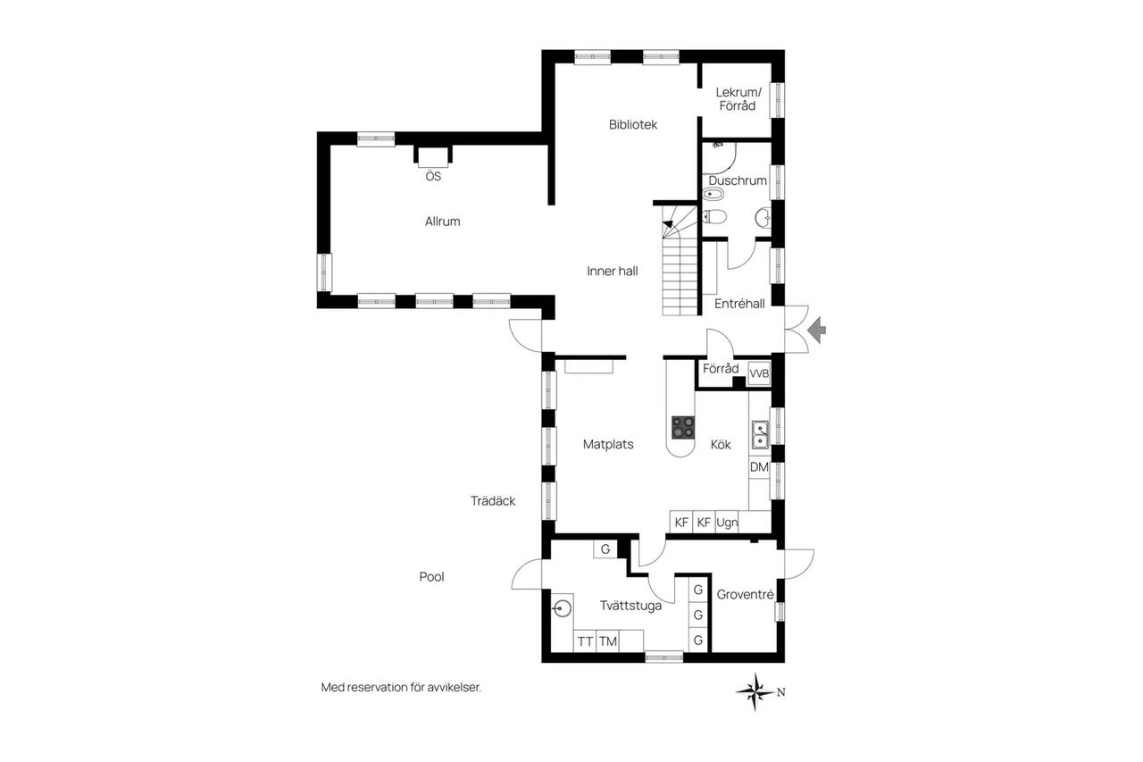 Planritning för Sandby hedväg 2