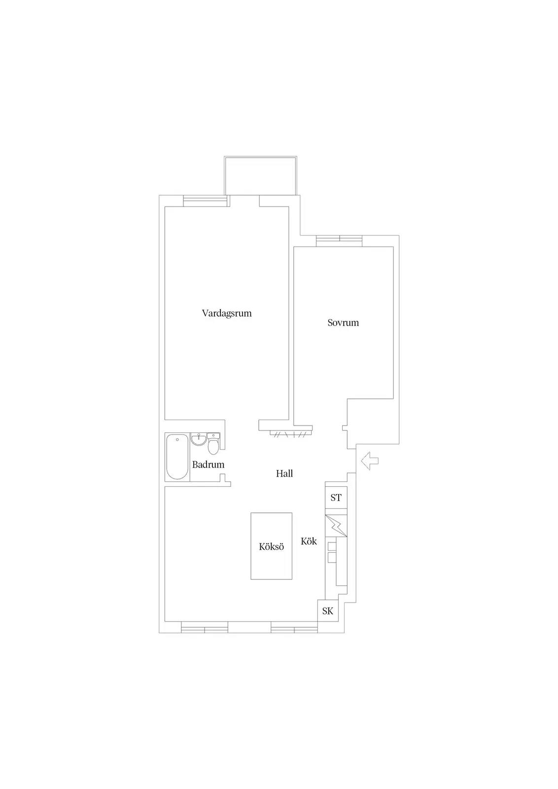 Floor plan for Eriksbergs torg 5B