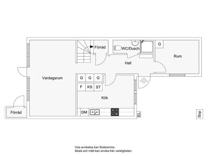 Floor plan for Djuprännilen 308