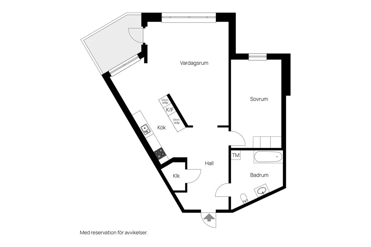 Floor plan for Bryggaregatan 11c