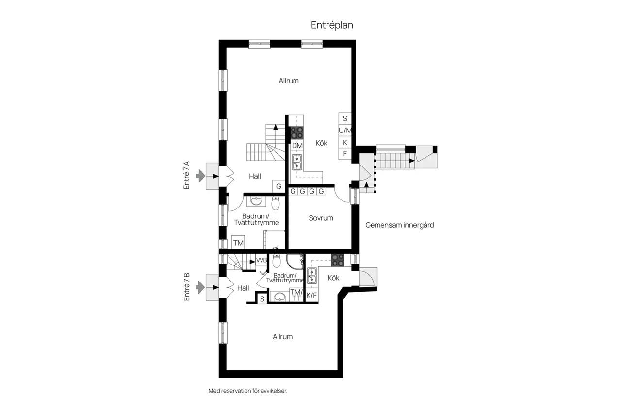 Planritning för Tullhusgatan 7A och 7B