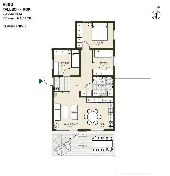 Floor plan for Abborrens väg 10B