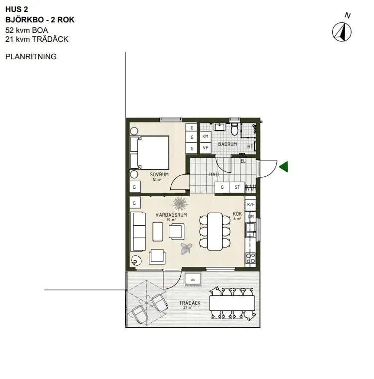 Planritning för Abborrens väg 10B