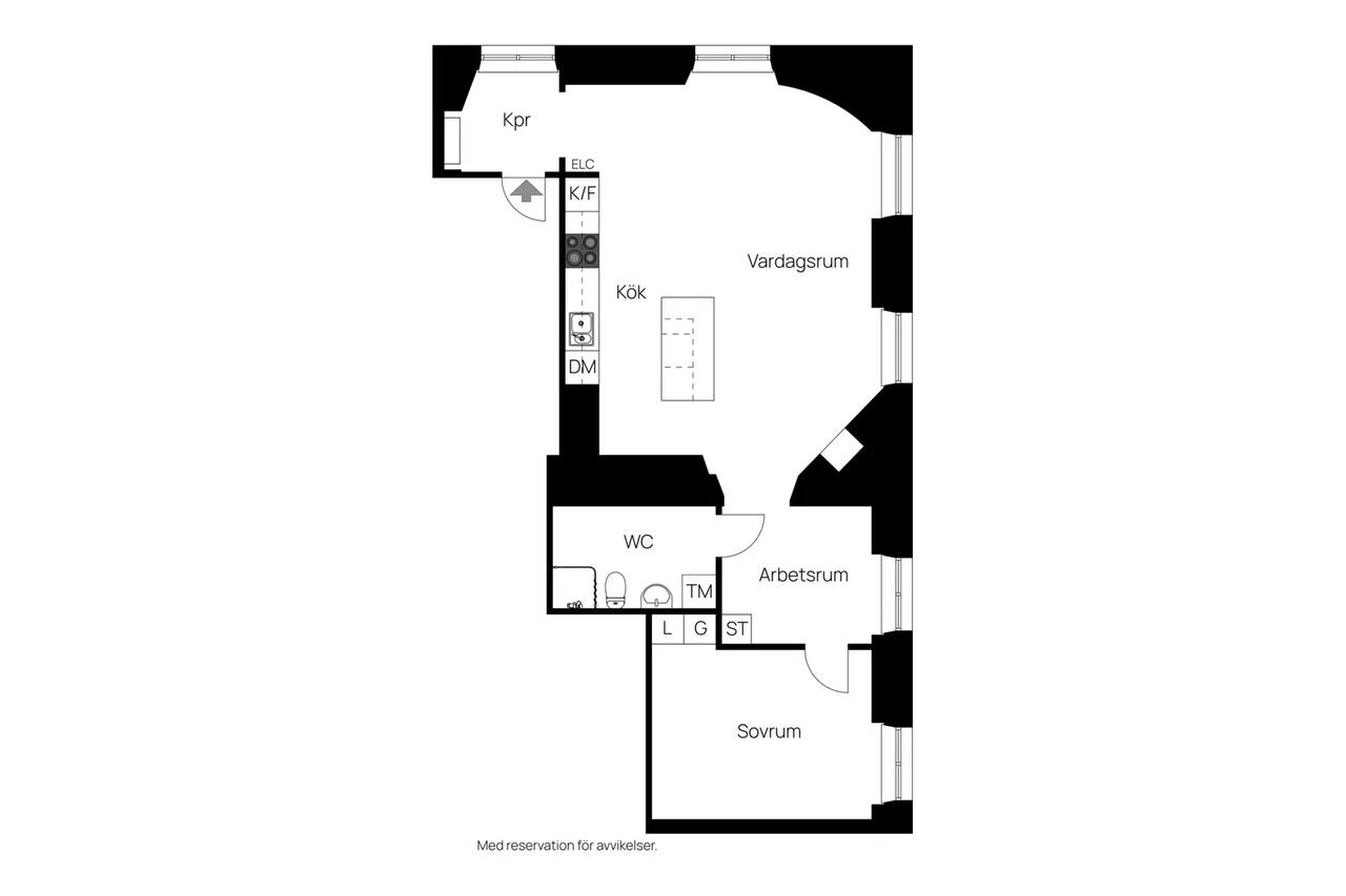 Floor plan for S:t Hansgatan 25A