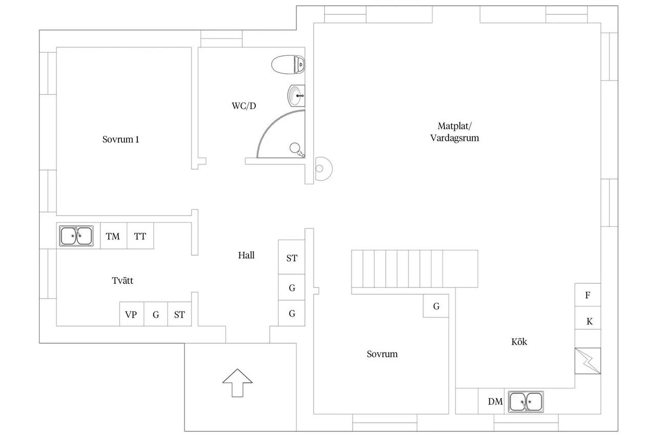 Floor plan for Herrgårdsvägen 16