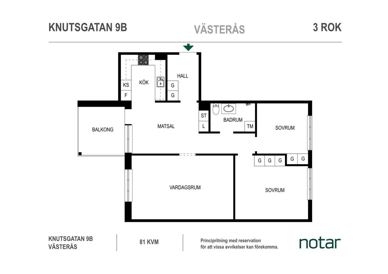 Planritning för Knutsgatan 9B