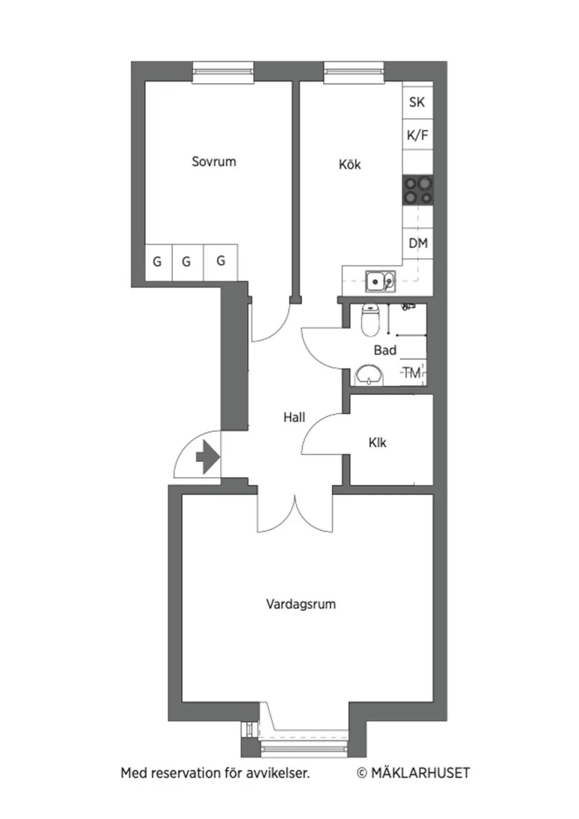 Floor plan for Bergsgatan 6