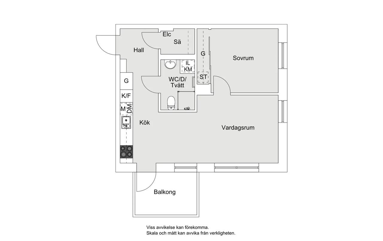 Floor plan for Thunströms väg 16, 2tr