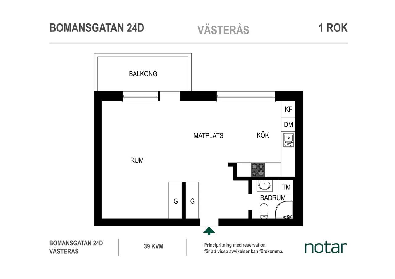 Planritning för Bomansgatan 24D