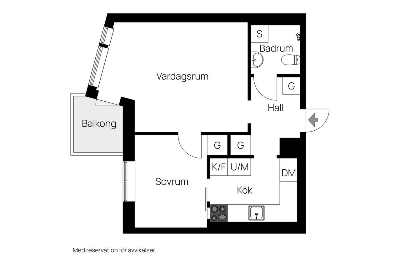 Planritning för Von Leesengatan 5b