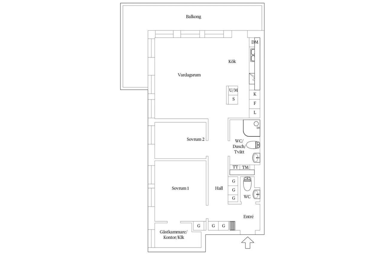 Floor plan for Clemensagervägen 3C