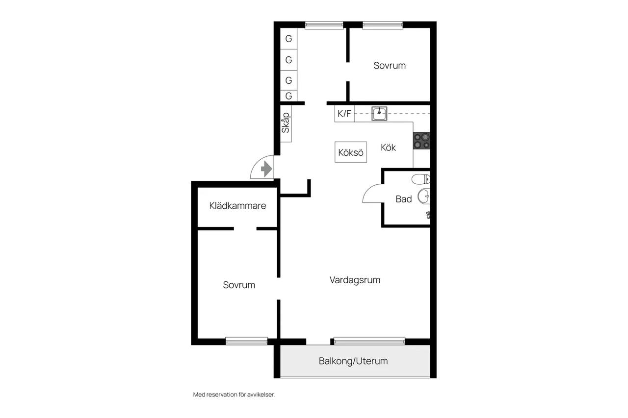 Floor plan for Ludvigsbergsvägen 26