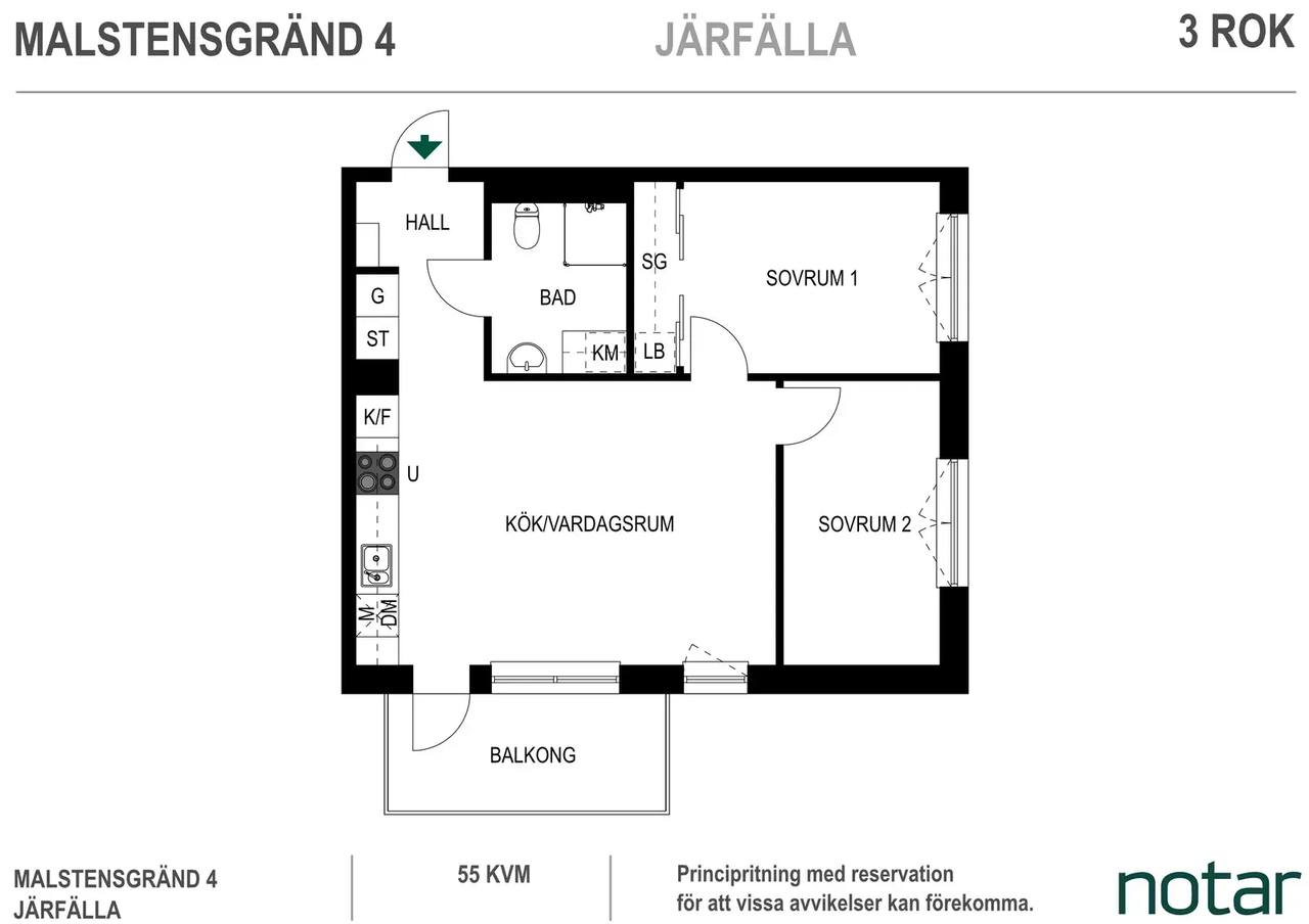Floor plan for Malstensgränd 4