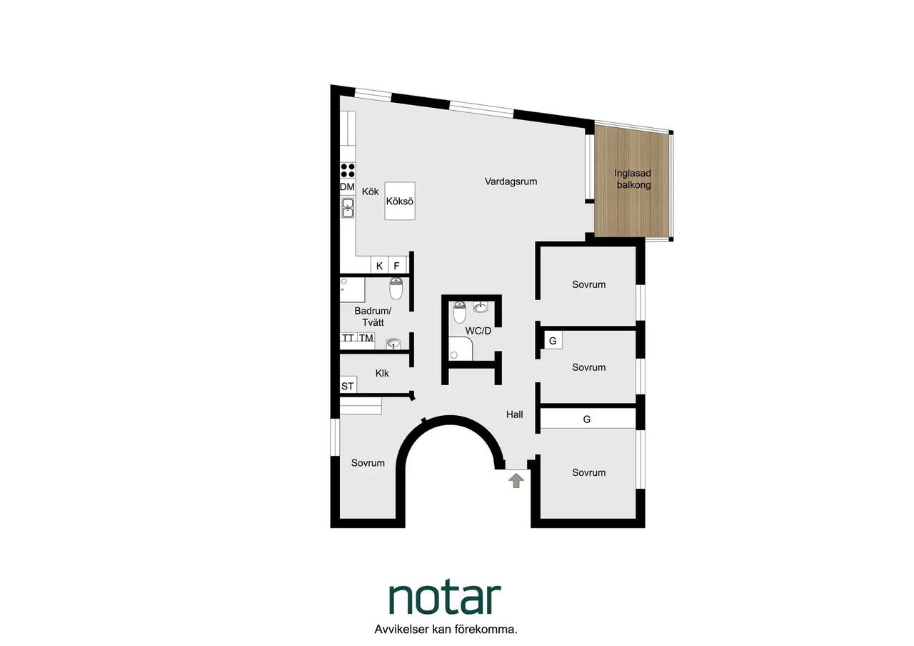 Floor plan for Stenhuggargatan 34