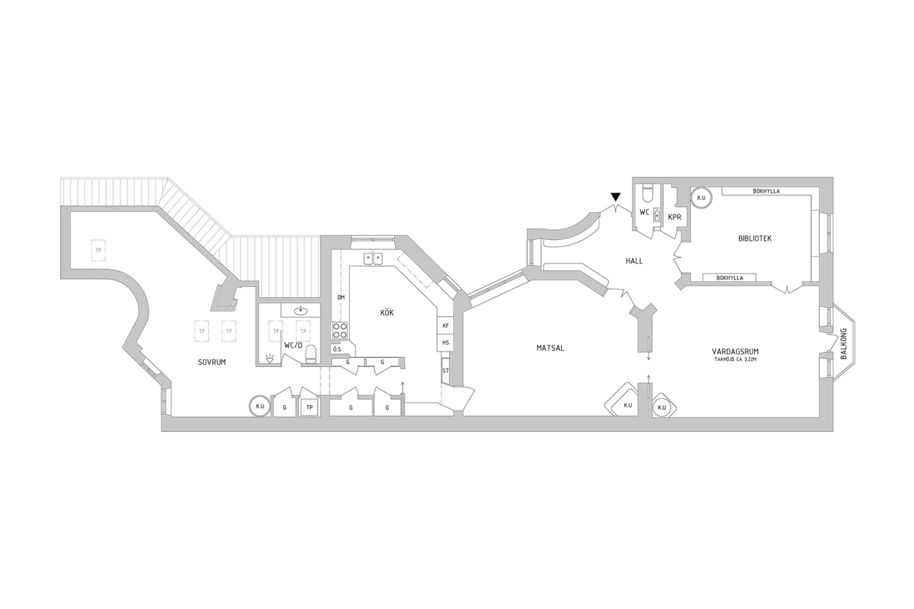 Floor plan for Skeppargatan 3