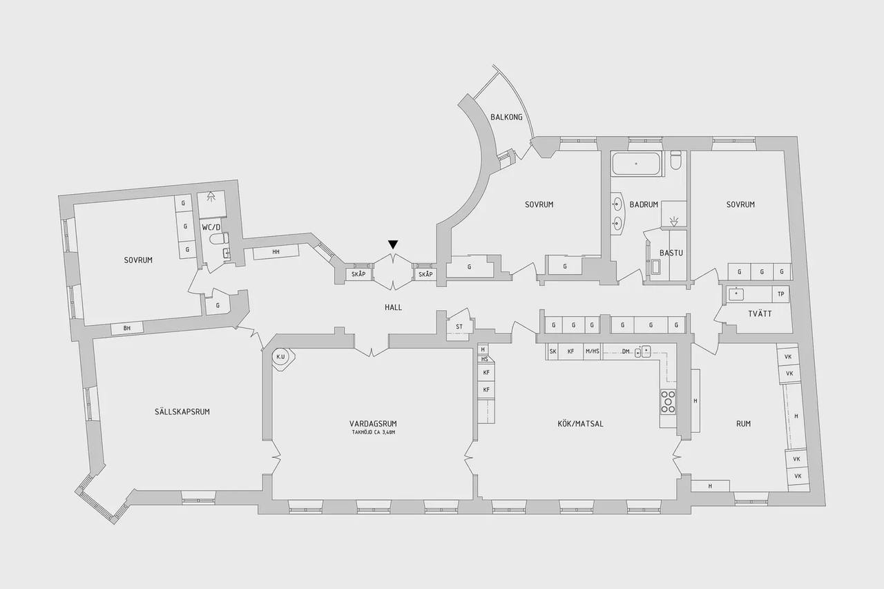 Floor plan for Valhallavägen 112