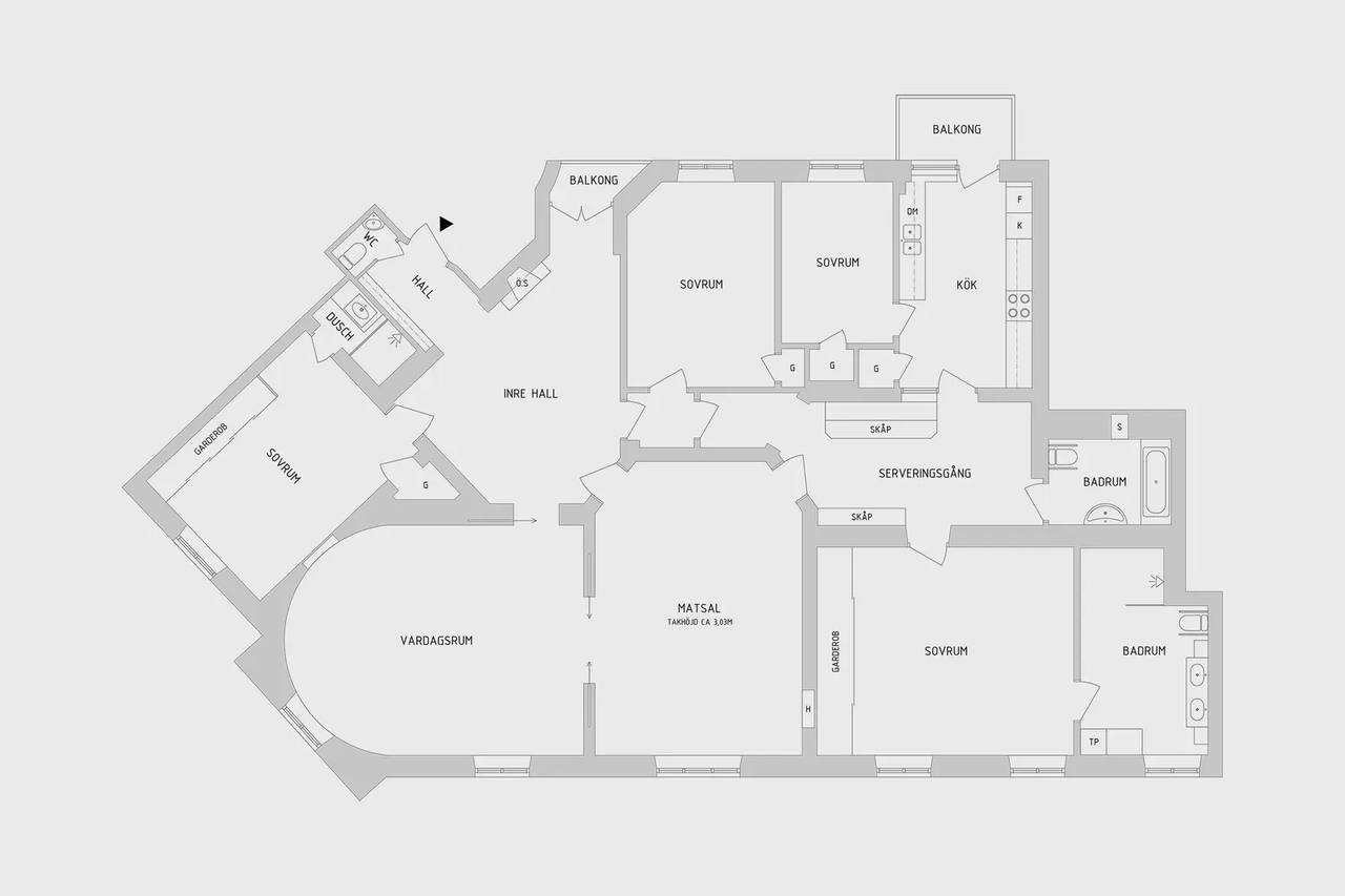 Floor plan for Bältgatan 2