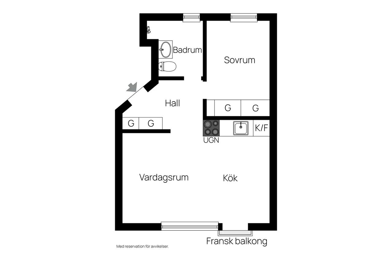 Floor plan for Fredrikslundsvägen 5